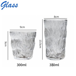 GLASS แก้วน้ำ แก้วกาแฟ ลายริ้ว ขนาด 300/380ml