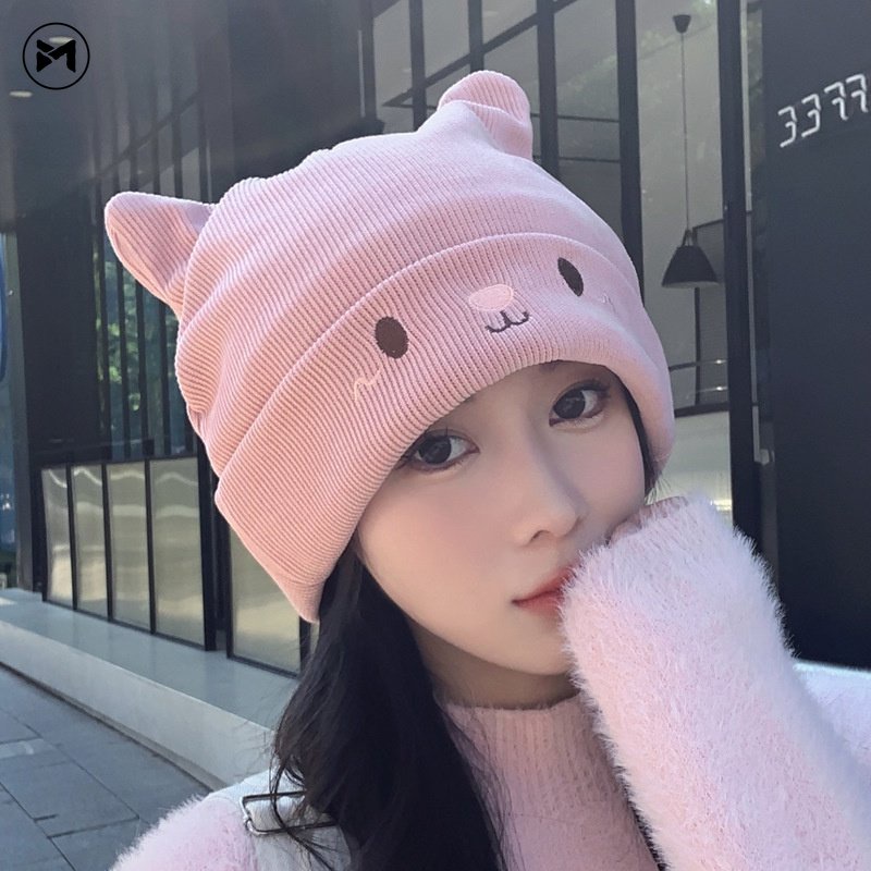 หมวกบีนนี่ หูแมว ลายการ์ตูนกระต่าย สําหรับแม่ และลูก 2022