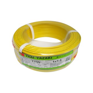 THW power cord ELECTRIC WIRE THW IEC01 YAZAKI 60227IEC01 1X1.5SQMM 100M YELLOW Power cable Electrical work สายไฟ THW สาย