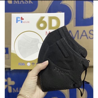 PT 6D mask สีดำ งานแบรนด์ งานกล่อง งานทรง 6D หนา 5 ชั้น ได้รับการรับรอง iso ใส่สบาย ไม่อีดอัด 1กล่อง/10ชิ้น