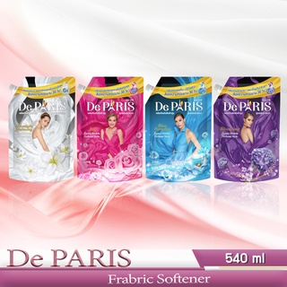 De Paris น้ำยาปรับผ้านุ่ม เดอปารี สูตรเข้มข้นพิเศษ ขนาด 540 ml  [แพ็ค 3 ถุง]