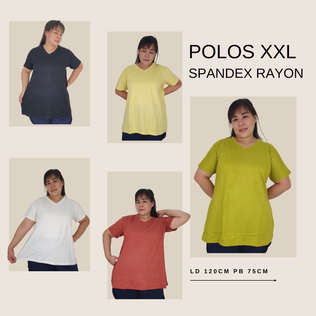 PMC เสื้อยืด ld120cm คอวีธรรมดา เรยอนสแปนเด็กซ์ XXL 5530