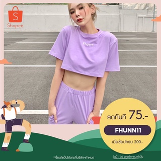 [ใช้โค้ดส่วนลด FHUNN11 ลดทันที 75.-]เสื้อยืดผู้หญิงแฟชั่น ครอปท้อป สีพาสเทล FHUNN Pastel Women Crop top