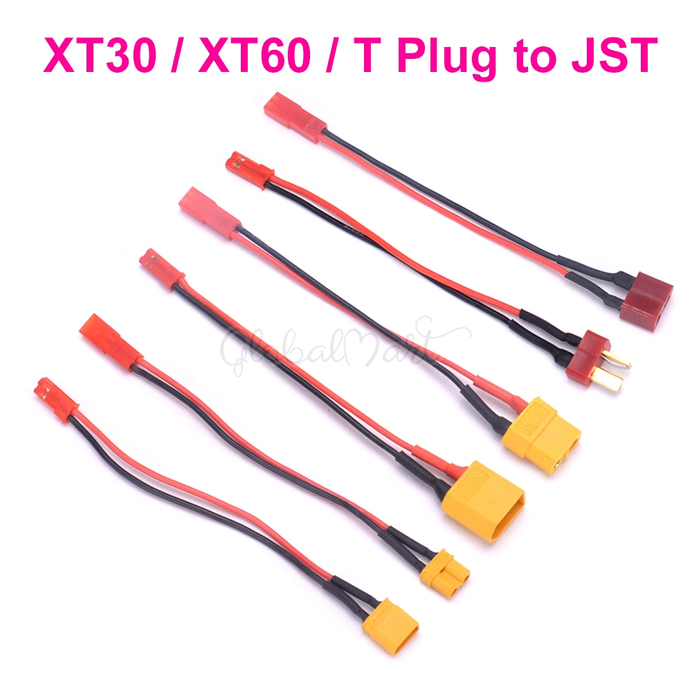 Xt30 XT60 ปลั๊กตัวผู้ ตัวเมีย เป็น JST อะแดปเตอร์แปลงสายชาร์จ 22AWG สําหรับแบตเตอรี่บังคับ FPV RC