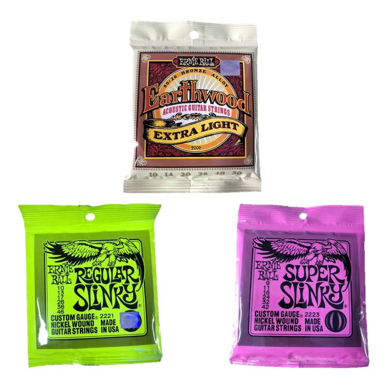 สายกีตาร์ ERNIE BALL มีทั้งโปร่งธรรมดา เเละ โปร่งไฟฟ้า