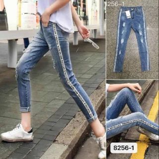 G.D.Jeans รุ่น 8256-1 กางเกงยีนส์ผ้ายืดฮองกงสีฟอกทรงแฟนเล่นแทบขาว 💦💦