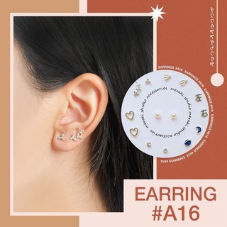 A16 Set ต่างหู  ก้านเงิน s925 งานเกาหลี แบบใหม่ล่าสุด ต่างหู แฟชั่น Earring Jewelry เครื่องประดับออกงาน ตุ้มหู