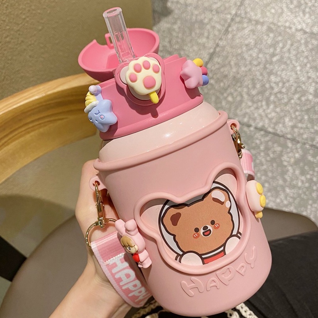 พร้อมส่ง💕 สติกเกอร์ตุ๊กตา 3D (4ชิ้น/เซต) ตกแต่งขวดน้ำ DIY Sticker | Bluerubystore