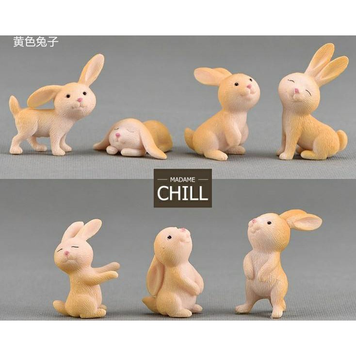 [MC323] ตุ๊กตุ่นจิ๋ว กระต่ายสีน้ำตาล 7 แบบ (1 ตัว ราคา 25 บาท | 1 เซต (7 ตัว) ราคา 161 บาท)