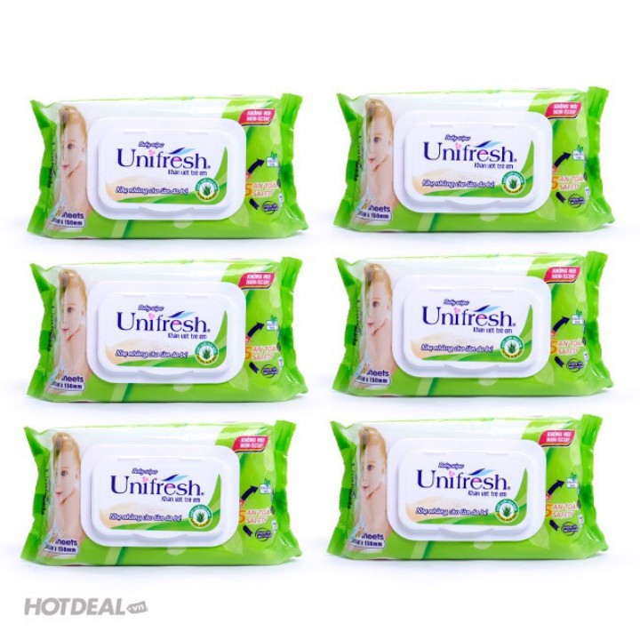 COMBO 6 ชิ้น ODORLESS UNIFRESH TISSUES PACK OF 80 แผ่น