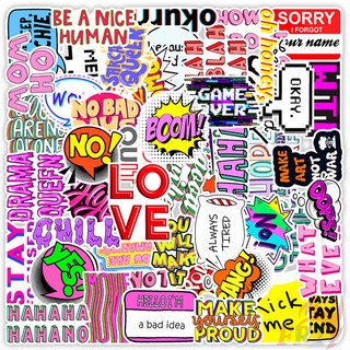 ❉ Funny English Slang สติ๊กเกอร์ ❉ 50Pcs/Set DIY Fashion Mixed Luggage Laptop Skateboard Decals Doodle สติ๊กเกอร์