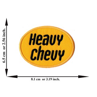 ตัดรีด ตัวรีดติดเสื้อ อาร์มปัก ติดเสื้อปัก ปักเสื้อ DIYลาย Heavy chevyพื้นเหลือง