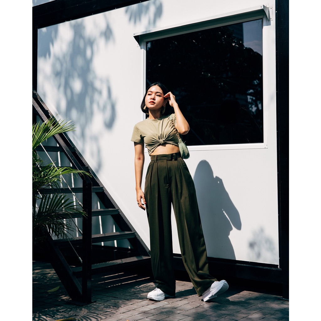 Summerry.official กางเกงขายาว Bonnie : Olive