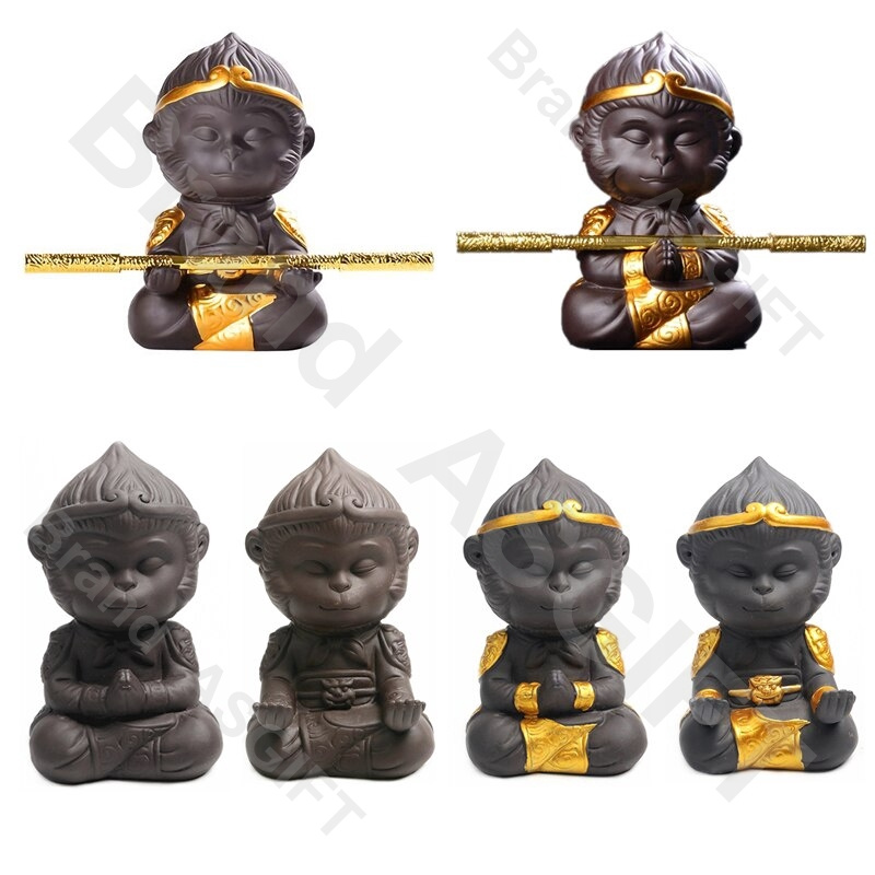 Sun Wukong ซุนหงอคง ราชาลิง ฟิกเกอร์ ตกแต่งพิพิธภัณฑ์สัตว์น้ำเซรามิกเครื่องประดับพระพุทธรูปลิงจีนสำห