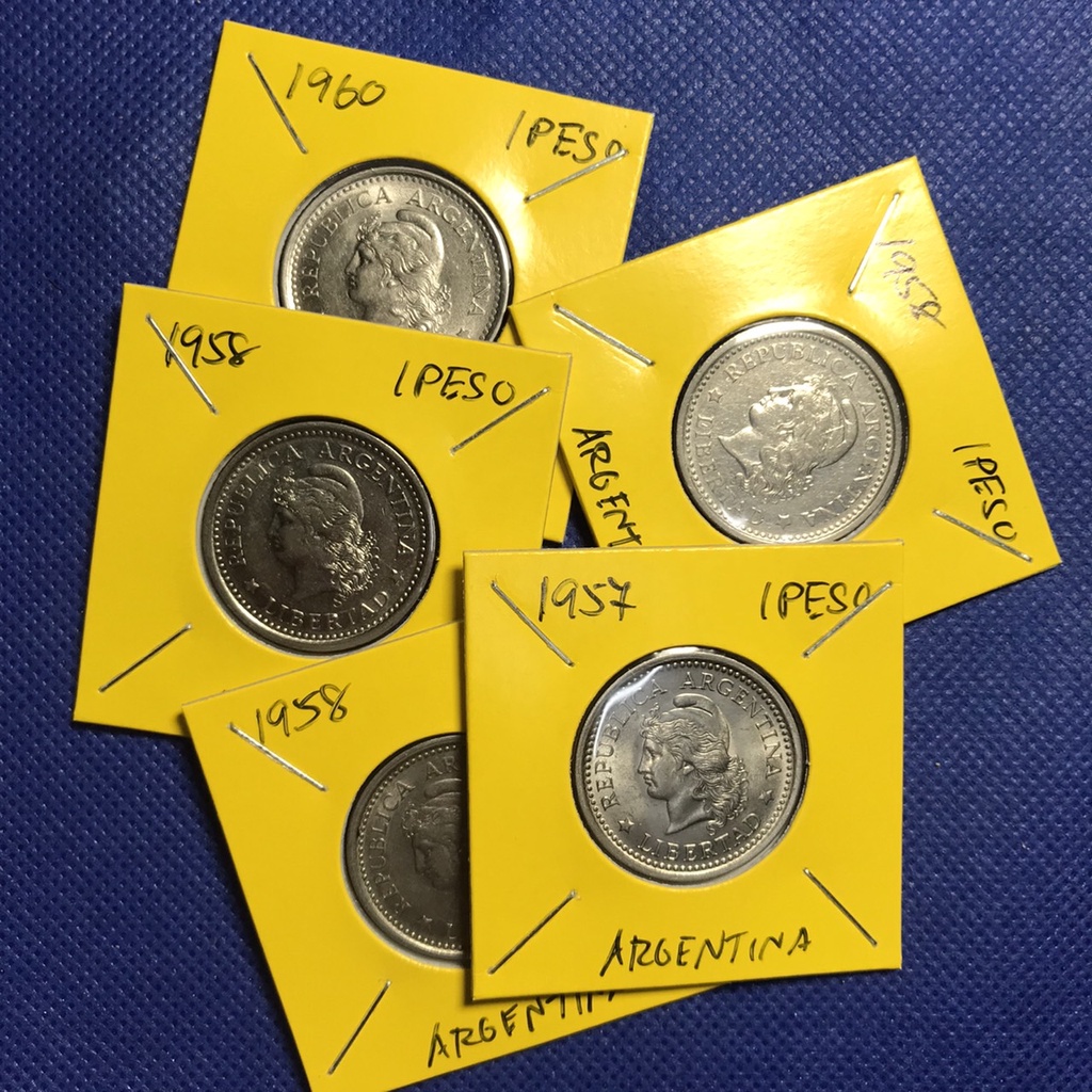 Special Lot No.60166 ปี1957-1960 อาร์เจนติน่า 1 PESO เหรียญสะสม เหรียญต่างประเทศ เหรียญเก่า หายาก รา