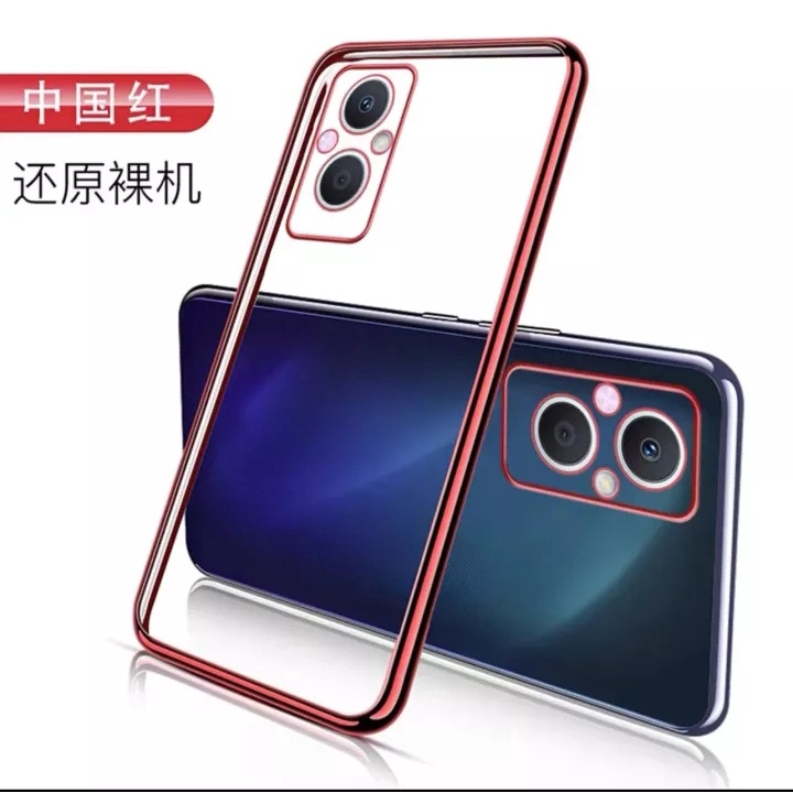[ส่งจากไทย] Case OPPO Reno7Z 5G / Reno8Z 5G / A96 5G เคสโทรศัพท์ออฟโบ้ เคสกันกระแทกหลังใสขอบสี เคสนิ่มซิลิคอน TPU CASE