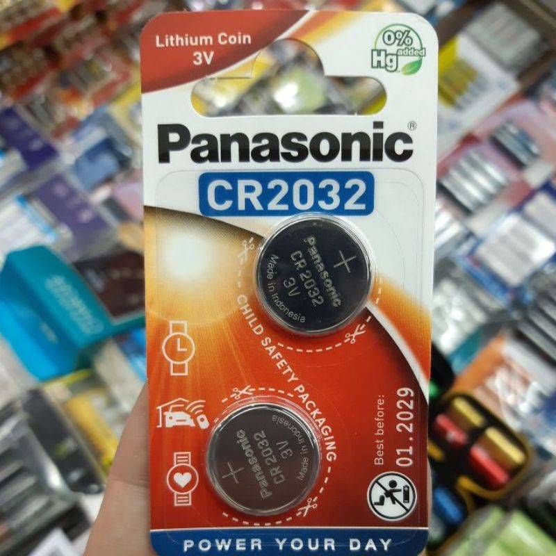 (แพคเกจEU 2ก้อน) ถ่านรีโมท Panasonic CR2032 Lithium 3V แพคคู่ 2ก้อน ของใหม่ ของแท้