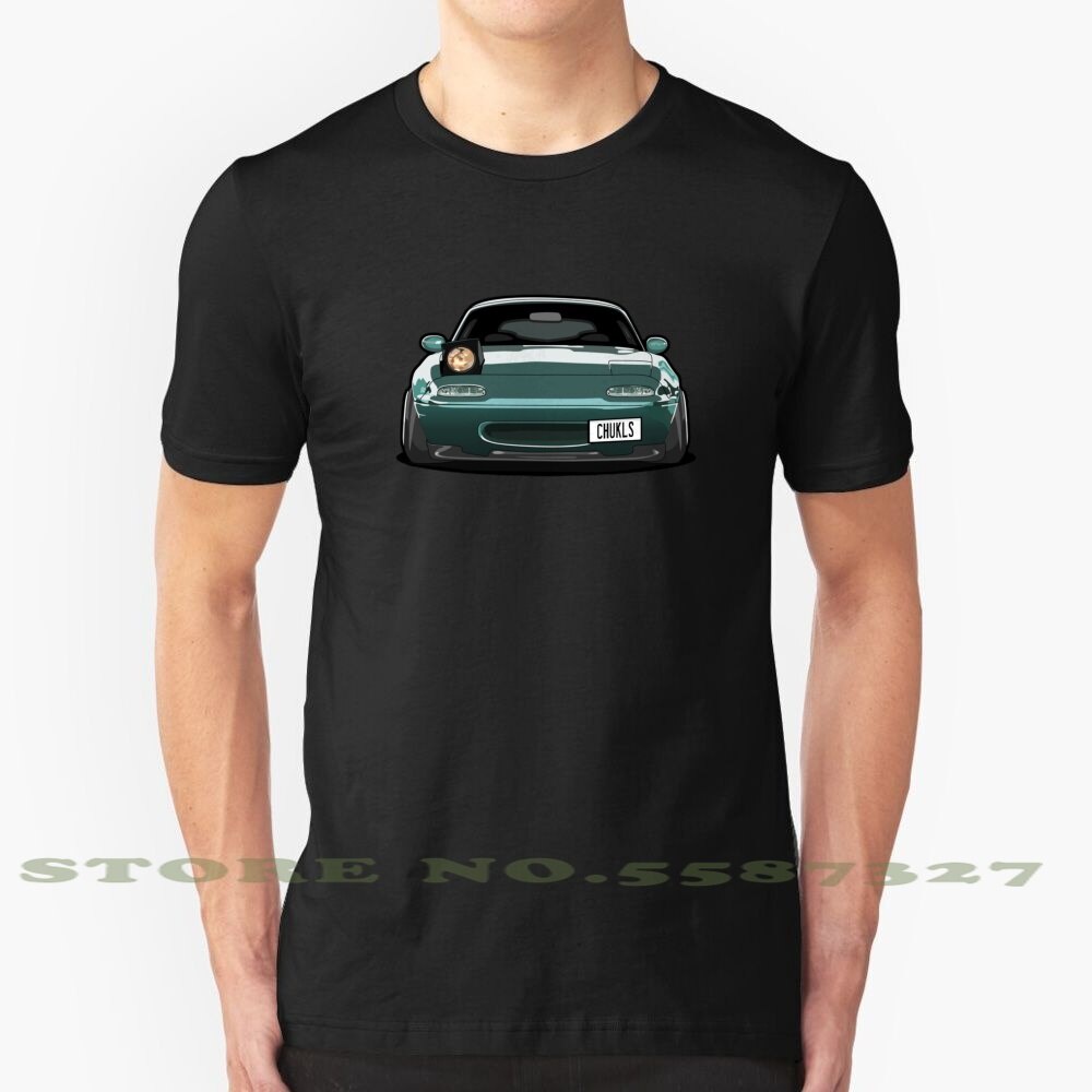 ผ้าฝ้ายเสื้อยืด Miata Wink รถแฟชั่น Vintage Tshirt T เสื้อ Mazda Miata Mx 5 Roadster Lowlife Slammed