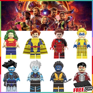 Doctor Samson Minifigures Blue Bird Nightcrawler Trickster Banshee Iron Man Marvel ของเล่นของขวัญมินิตัวเลข WM6028