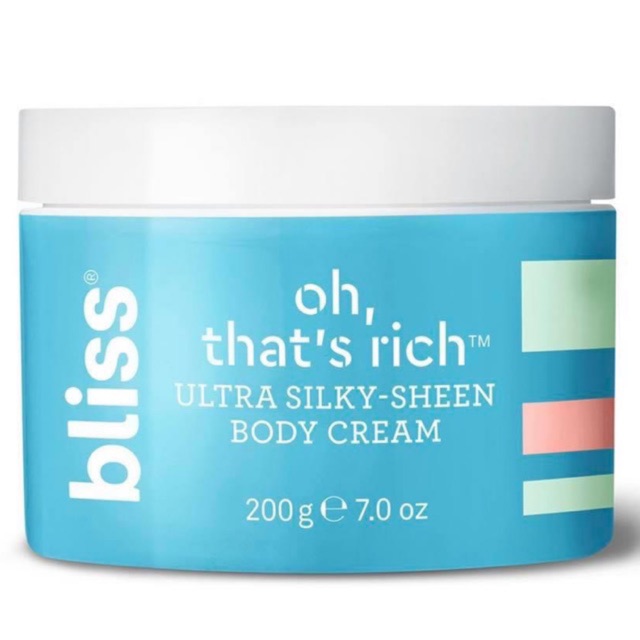 Bliss Oh That’s Rich Ultra Silky Sheen body cream 200g แท้100%  ครีมทาท้อง ป้องกันท้องลาย นำเข้าจากU