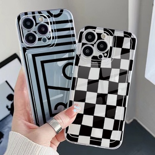 เคสโทรศัพท์มือถือ TPU แบบใส ทรงสี่เหลี่ยม กันกระแทก ลายทาง สําหรับ Infinix Hot 12i 10S 11 10 Play 11S 10i Smart 6 HD X6511 X657B X6512