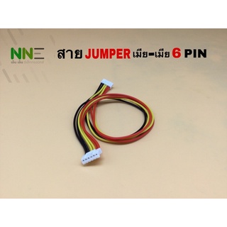 สาย JUMPER สายแพรพร้อมซ็อกเก็ตทั้ง2ด้าน เมีย-เมีย 6 PIN ยาว 30ซม.