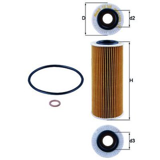 MAHLE กรองน้ำมันเครื่อง BMW M47 N47 ดีเซล / 3 (E90) 5 (E60) 7 (E65 E66) (Mann filter HU722x)