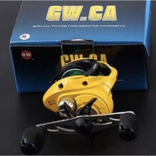 รอกเบทหยดน้ำ GW.CA หมุนขวา สีเหลือง 8+1BB