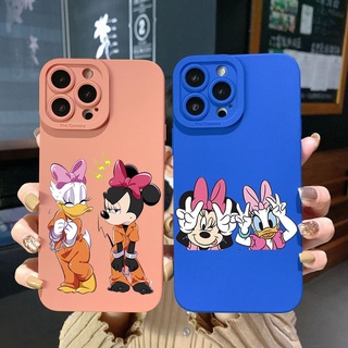 เคสโทรศัพท์มือถือ ขอบสี่เหลี่ยม ลายดอกเดซี่ มินนี่เมาส์ ตลก สําหรับ OPPO Reno7 4G Reno6 Reno8 Z 5G Reno5 F 7 Lite