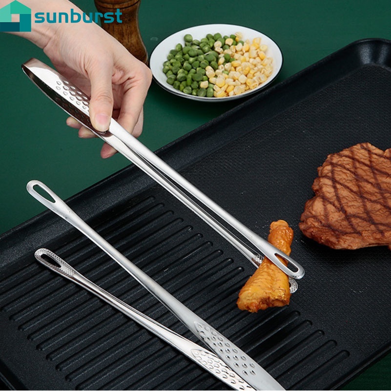 20/23/28cm Stainless Steel Food Tongs / Long Handle Non-Slip Steak Sugar Barbecue Clip / Kitchen Tools