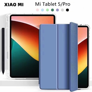 คสฝาพับ ฝาหลังใส เสี่ยวมี่ แพด 5 พร้อมทีเก็บปากกา Luxury Leather Case Smart With Pencil Holder For Xiaomi Pad 5 11 นิ้ว