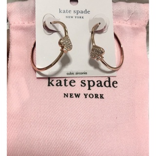 ต่างหู Kate Spade Pave Hoop Everyday Spade Earrings Rose Gold Tone