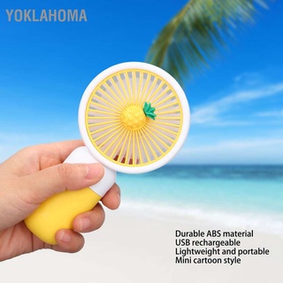 Yoklahoma พัดลมมือถือ ขนาดเล็ก ลายการ์ตูน ชาร์จ Usb แบบพกพา สําหรับเดินทาง สํานักงาน บ้าน