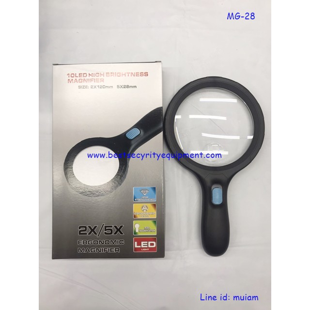 แว่นขยาย 10 led Magnifier มี 2 เลนส์ กำลังขยาย 2x กะ 5x แว่นขยายมีไฟ แว่นขยายอ่านหนังสือ แว่นขยายอย่