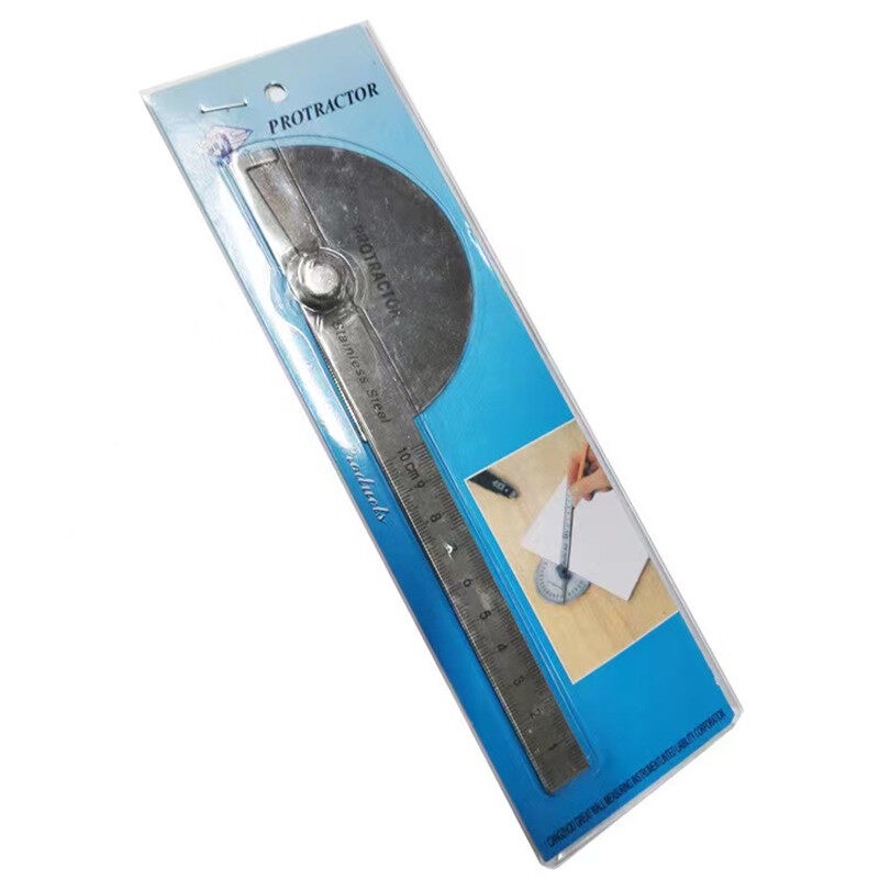 ไม้บบรทัดจานวัดองศา สเตนเลส 180องศามุม ไม้โปรแทรกเตอร์ ครึ่งวงกลม ขนาด 100 mm - รูปที่ 6