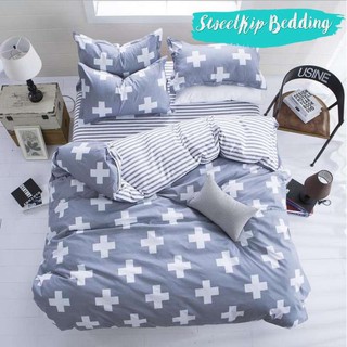 Sweet Kip Bedding ผ้าปูที่นอนขนาด 3.5ฟุต, 5ฟุต, 6ฟุต พร้อมผ้านวมขนาด 180 x 220 เซ็นติเมตร รวม 6 ชิ้น ลายเครื่องหมายบวก