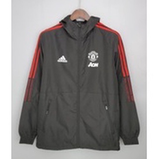 เสื้อแจ็กเก็ตยาว มีฮู้ด ลายทีมฟุตบอล Manchester United 21 22 MU สําหรับผู้ชาย ใส่ออกกําลังกาย วิ่ง เล่นกีฬา