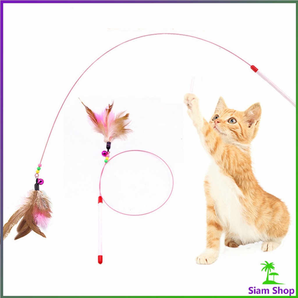 ลวดตกของเล่นแมว ขนนก อุปกรณ์สัตว์เลี้ยง ของเล่นแมว Funny cat