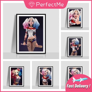 Pm ภาพจิตรกรรมลาย harley quinn 5D ติดประดับเพชร DIY สําหรับติดตกแต่งผนังบ้าน 30x40ซม.