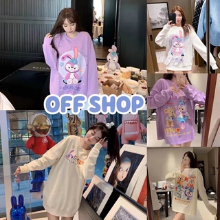 OFF SHOP พร้อมส่ง (OFF-DX-6088/6095/6094/6130) เสื้อแขนยาวคอกลม ลายการ์ตูนน้องหมี ผ้านิ่มใสสบาย