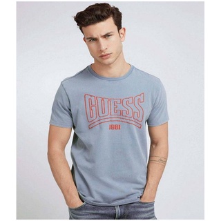 ผ้าฝ้าย 100%เสื้อยืดแขนสั้น คอกลม ผ้าฝ้าย ระบายอากาศได้ดี พิมพ์ลาย Guess แฟชั่นฤดูร้อน สําหรับผู้ชายS-3XL