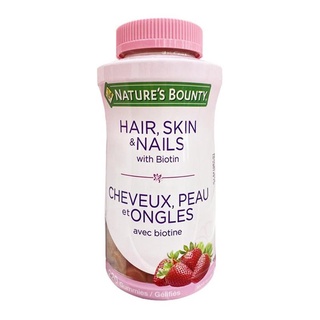 Natures Bounty Hair Skin and Nail Vitamins Biotin 220 Gummie Nature Bounty ผม ผิวหนัง เล็บ วิตามิน ไบโอติน เหนียว