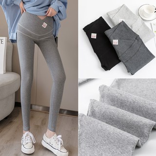 (L-2XL) Legging ขายาวสำหรับคุณแม่ตั้งครรภ์คนท้อง ปรับขยายเอวได้ ป้ายหมู GGHW2