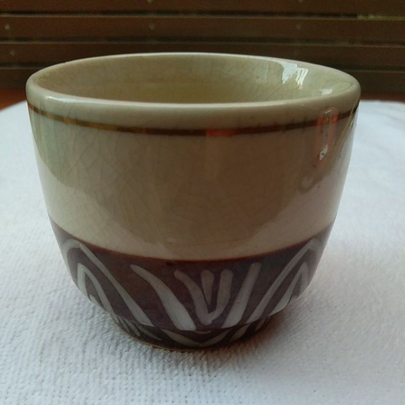 แก้วน้ำชา/กระถาง เซรามิกมือสองญี่ปุ่น งานตำหนิ