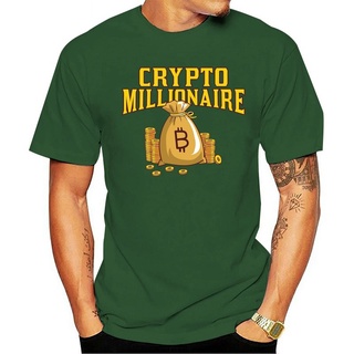 T-shirt  ใหม่ เสื้อยืดคอกลม ผ้าฝ้าย 100% พิมพ์ลาย Bitcoin Millionaire Crypto Traders Cryptocurrency แฟชั่นสําหรับผู้ชาย