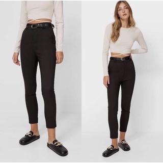 Stradivarius Trousers ชนช็อป กางเกงผ้าสีดำ เอวสูง ทรงกระบอกเล็ก ใส่ทำงาน ใส่ลำลองได้นะคะ