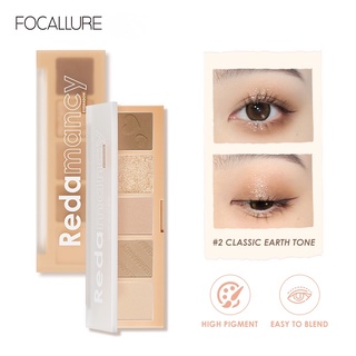 Focallure พาเลทอายแชโดว์ 5 สี เนื้อนุ่ม เรียบเนียน ติดทนนาน แบบพกพา