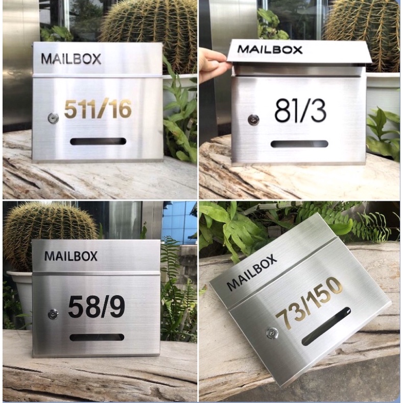 NEW ตู้จดหมาย สแตนเลส เกรด304แท้ พร้อมติดเลขที่บ้าน รุ่นนิยม ราคาพิเศษ อย่างดี - รูปที่ 3