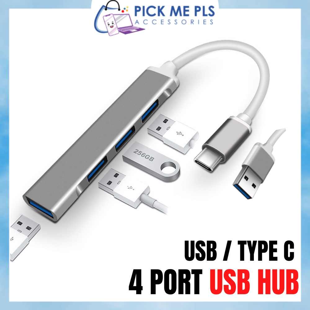 แบบพกพา 4 พอร์ต USB Hub 3.0 Type-c Hub/USB 3.0 พร้อม SD Card HUB splitter หนึ่งสําหรับสี่อะแดปเตอร์อ