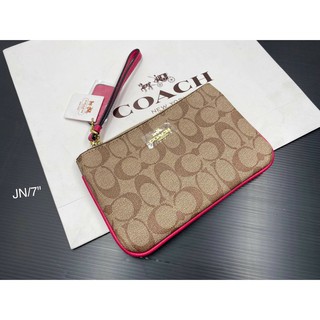 พร้อมส่ง กระเป๋าคล้องมือ Coach bag wallet คาดแถบสี โค้ช